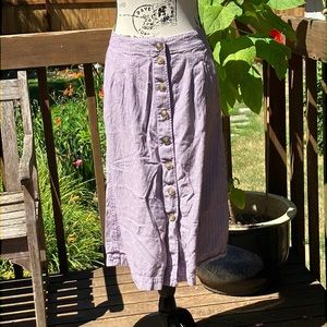 Madewell button front striped skirt